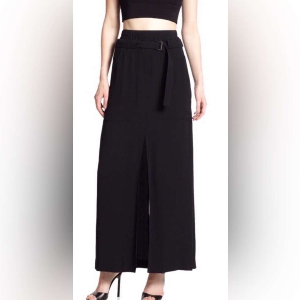 Alc Montgomery Skirt. Nwt. $565. Very Dark Blue. Almost Black. Big Split